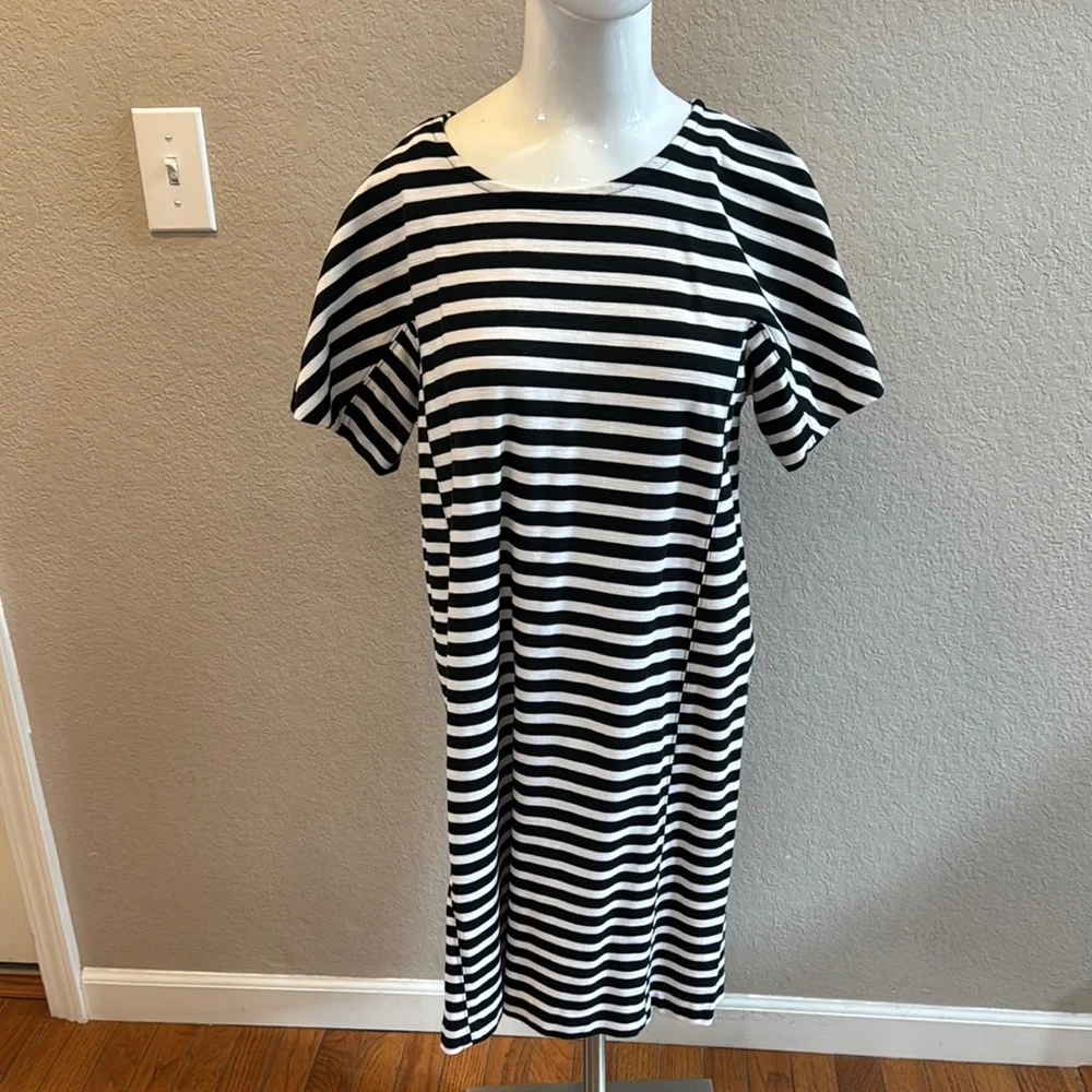 J.Crew Black and White‎ Striped Dress size medium